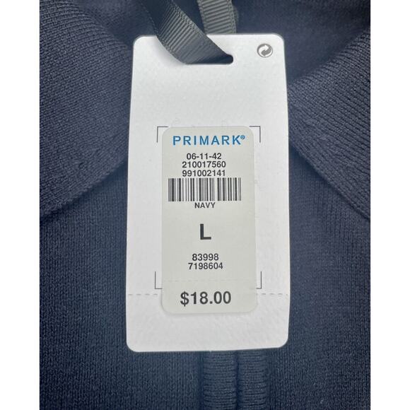 Primark Short Sleeve Polo Men's Short Sleeve 1/4 Zippper Navy Blue Sz. Large L - Picture 4 of 5